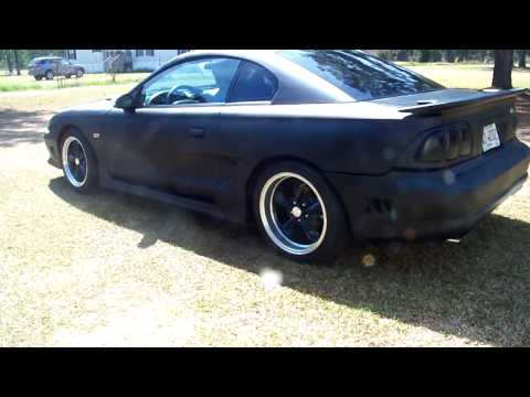 96 mustang gt, mac lontube headers, off road x pipe, flowmaster 40s.
