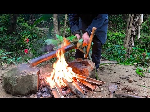 农村老爷爷有奇招，上山砍半截绿竹熬鲈鱼汤，味道之鲜美太绝了