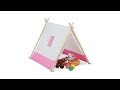 Tipi Zelt für Kinder Braun - Pink - Weiß - Holzwerkstoff - Textil - 120 x 92 x 86 cm