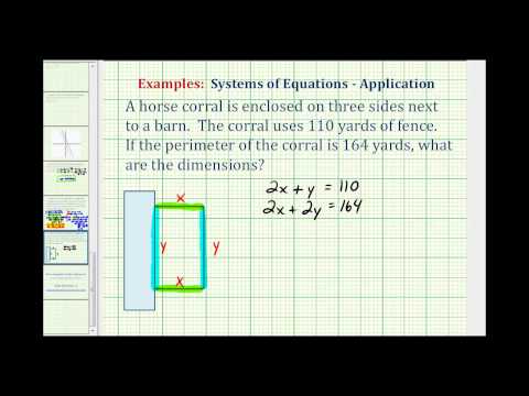 Ex: System of Equations Application (Corral Perimeter) | Math Help from ...