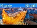 Kharkiv Night Ukraine 4K Drone