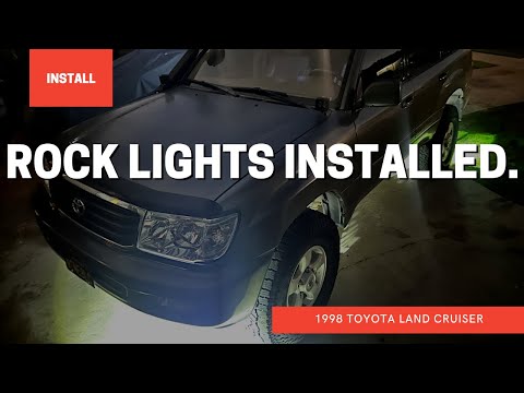 Installing Rough Country LED Rock Light Kit  On My 100 Series Land Cruiser.    4K