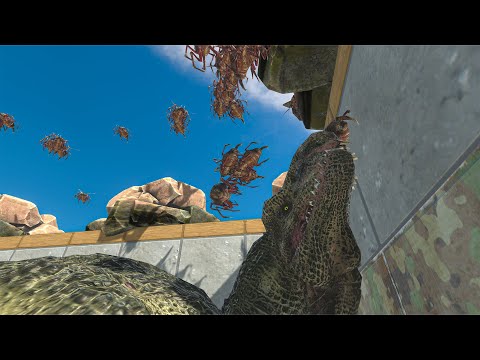 100x Space Swarm Bug Vs Carnivore Dinosaurs  - Animal Revolt Battle Simulator