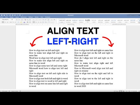 How To Align Text Left And Right On Same Line In Word