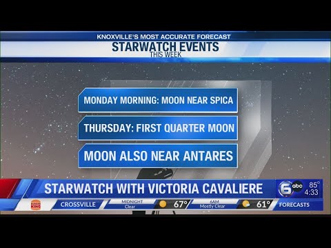 Moon near the reddish star Antares