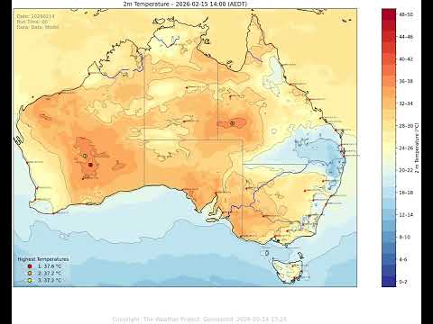 Saturday Evening Update - Australian 3-Day Temperature Forecast - 14th/2