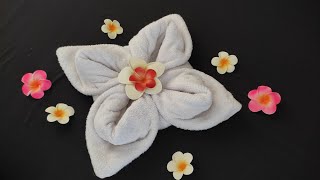 how to make towel flower  towel folding design  to