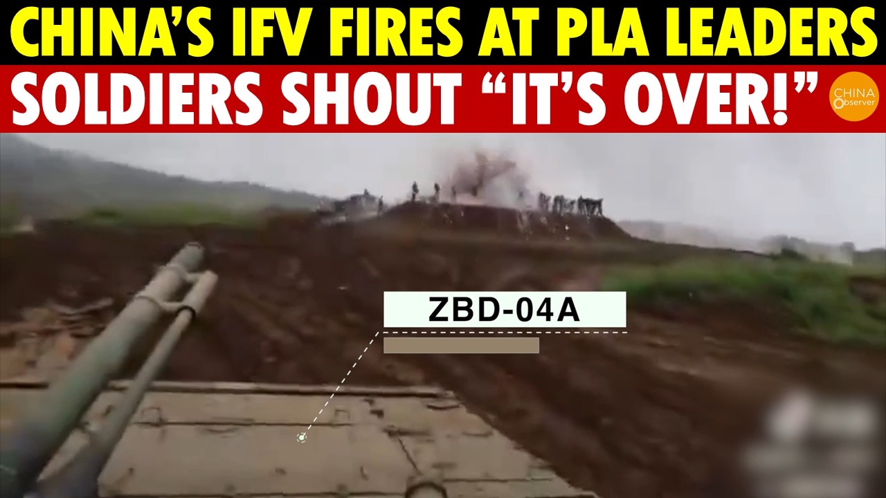Soldiers Terrified, Shouting "It’s Over!" China’s ZBD-04A IFV Blasts Smoke Grenade, Leaders Panicked