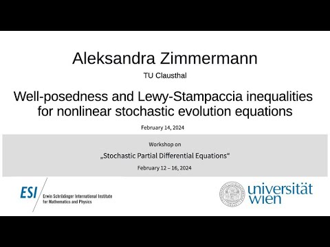 Aleksandra Zimmermann - Well-posedness and Lewy-Stampaccia inequalities for nonlinear stochastic...