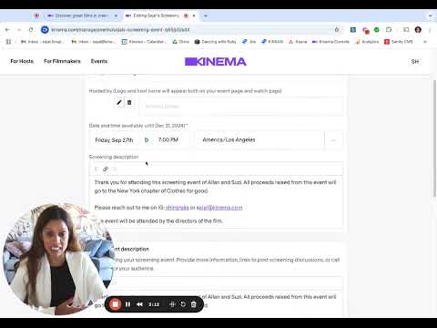 Creating a Virtual Screening Event on Kinema