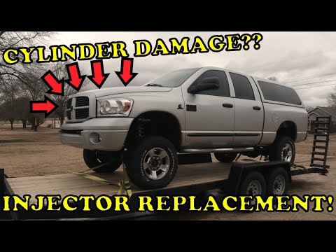 New 50hp Bosch Injectors in My 5.9 Cummins and Inspect for Cylinder Damage!