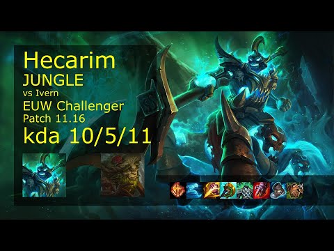 Hecarim Jungle vs Ivern - EUW Challenger 10/5/11 Patch 11.16 Gameplay