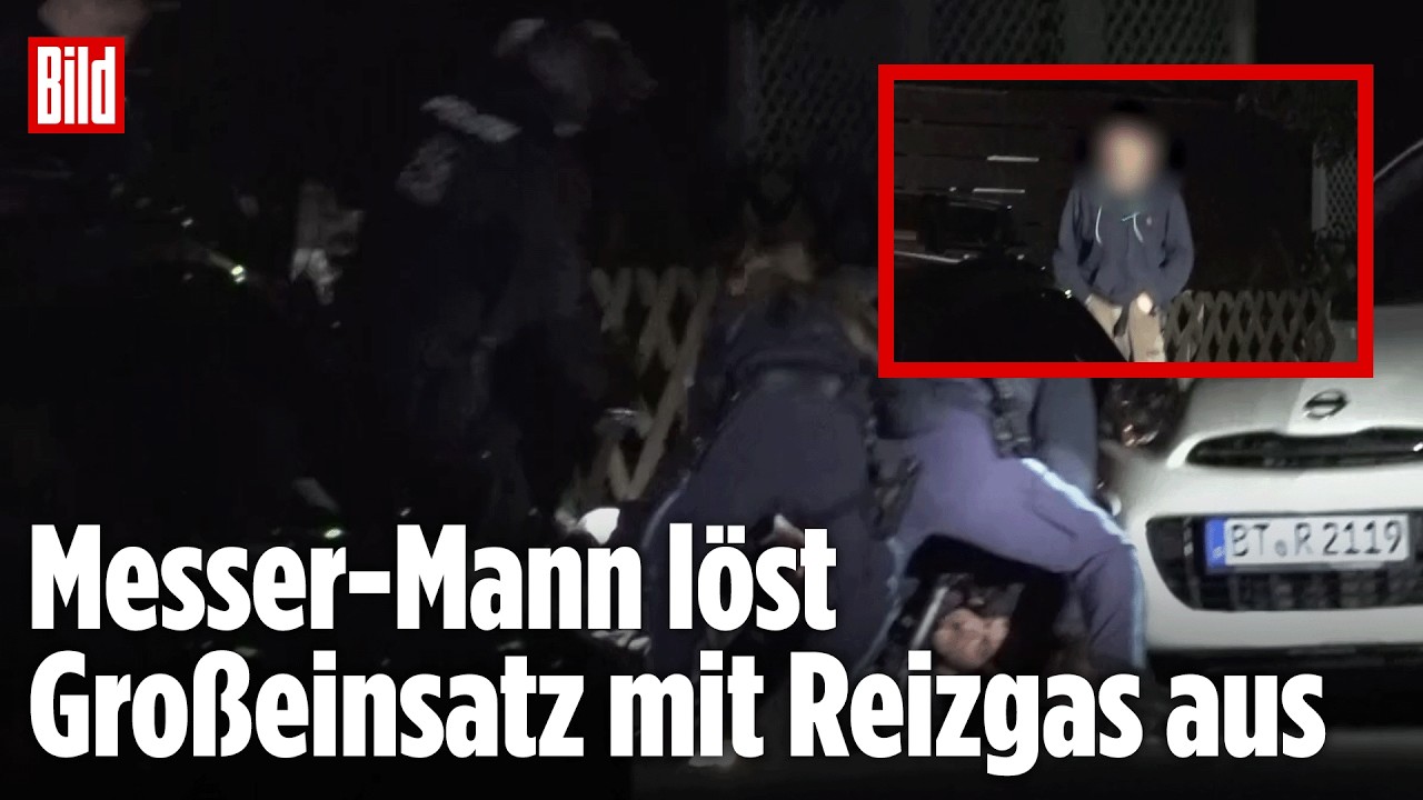 Großeinsatz in Bayreuth: Polizei überwältigt Mann mit Messer – Polizistin verletzt