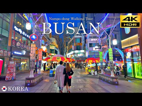 Busan Walking Tour | Evening Walk in Nampo-dong | South Korea🇰🇷 | 4K HDR