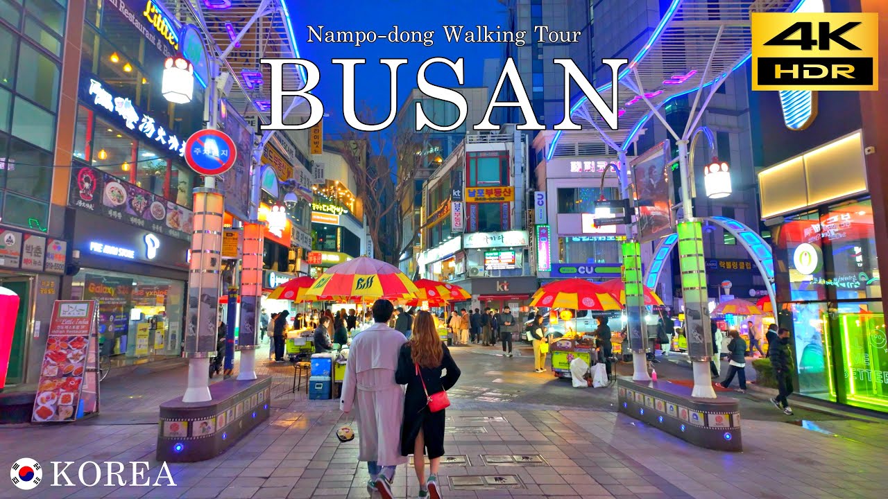 Immersive street-level walking tour through Busan, South Korea, showcasing authentic urban landscapes, local architecture, and the vibrant atmosphere of the city's neighborhoods