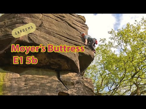 Moyer's Buttress E1 5b, Gardoms, Peak District
