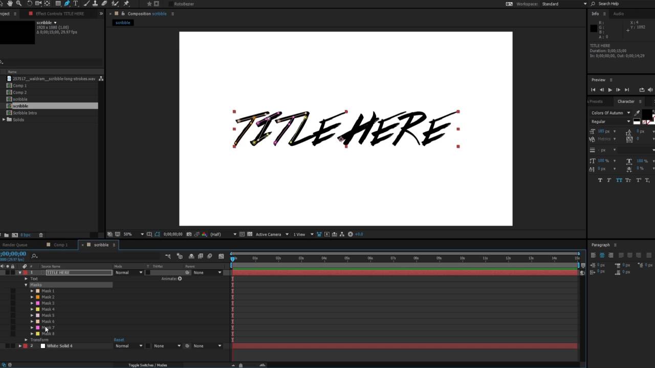 After Effects Tutorial - Scribble Intro