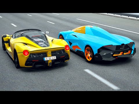 Ferrari LaFerrari Aperta vs Lamborghini Egoista - Drag Race 20 KM