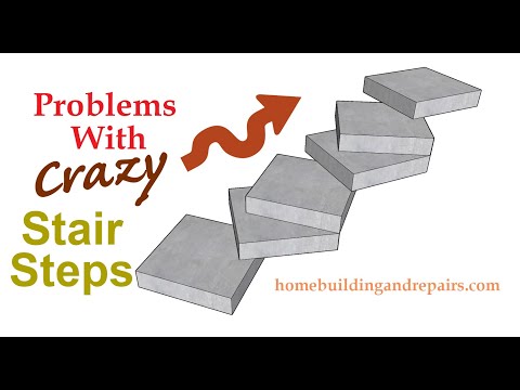 Big Problems Created From Different Sized Crazy Shaped Stair Steps -Building Code and Design Ideas