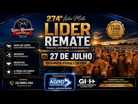 274º LEILÃO MISTO LÍDER REMATE - SÃO JOÃO DEL REI/MG - 27/07/2026