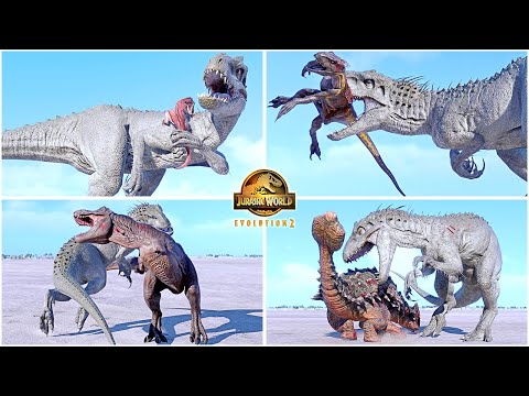 Indominus Rex VS All Dinosaurs Fighting & Killing Animations 🦖 Jurassic World Evolution 2 - IREX