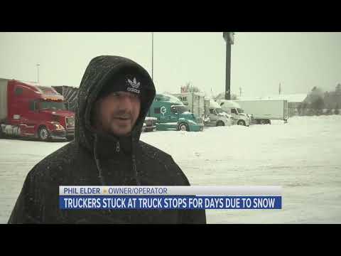Truckers Stuck at Truck Stops for Days Due to Snow