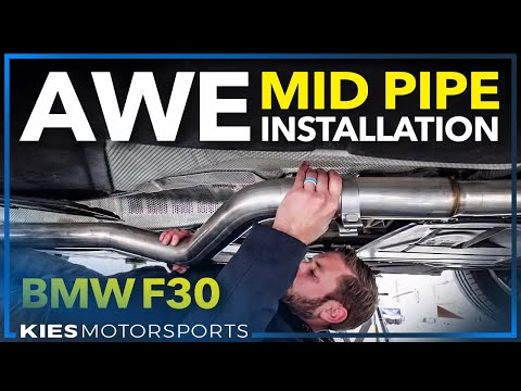AWE BMW F30 328i Touring Exhaust and Performance Mid Pipe Installation (No cutting required)
