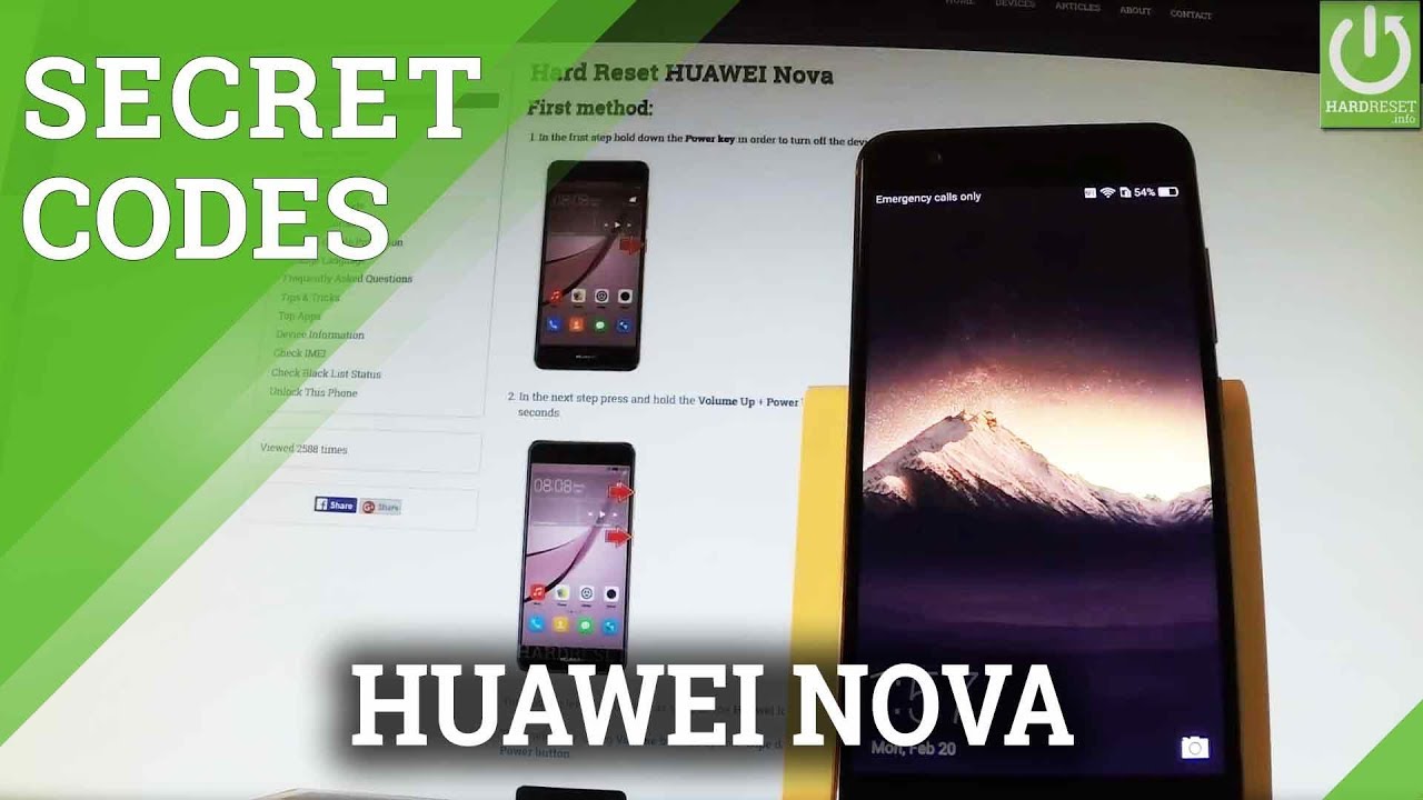 Codes in HUAWEI Nova - Advanced Settings / Tricks / Hidden Menu