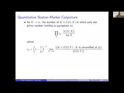 Mark Shusterman: Counting Minimally Ramified Global Field Extensions (NTWS 172)