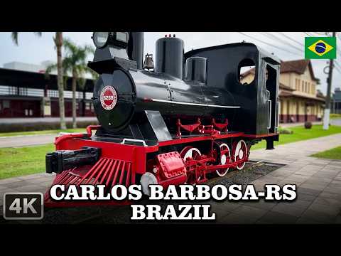 CARLOS BARBOSA-RS. Tour Rápido a Pé: Maria Fumaça, Praça da Matriz e Tramontina 