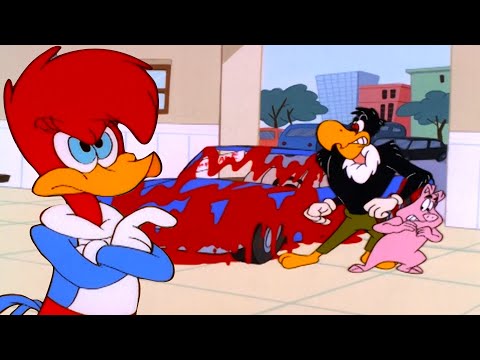 Buzz Tries to Sell Winnie a Faulty Car | Woody Woodpecker