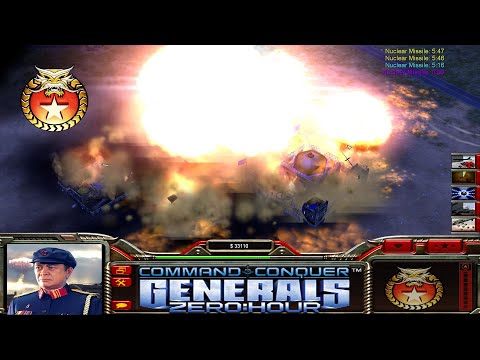 Generals Zero Hour China Nuke vs GLA Toxin 3vs3 Team Hard Tournament City Map