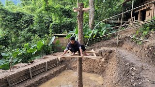 5 Months Years Alone | 10 Days Building Fish Pond in Forest.. P1