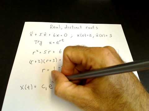 Second-order, linear, homogeneous odes with constant coefficients (Part II: real, distinct roots)
