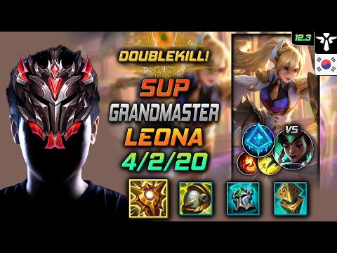 GrandMaster Leona Support vs Karma - 천상계 서폿 레오나 솔라리 빙결 - LOL KR 12.3