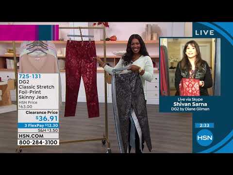 DG2 by Diane Gilman Classic Stretch FoilPrint Skinny Jean