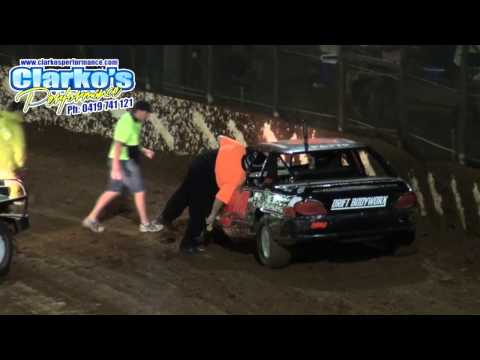 Modified Production: Darren White Crash - Kingaroy Speedway
