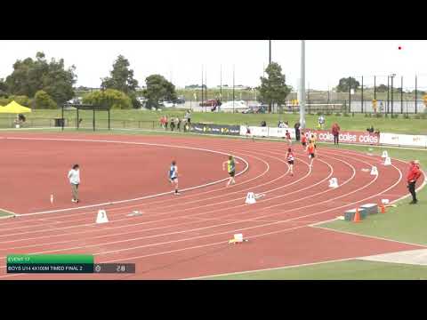 Boys U14 4x100m Timed Final 2: 2021 Commonwealth Bank State Relays Championships // LAVicTV