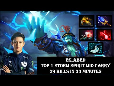 EG.Abed-TOP 1 (Storm Spirit) Crazy Carry | 29 Kills in 33 Minutes | How Pro Play Storm Spirit