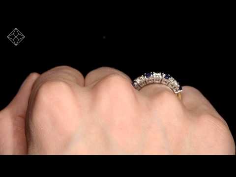 FT32 UF - Sapphire 1CT and Diamond Ring 0.50CT 18K Gold