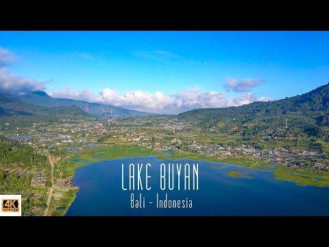 🇮🇩 4K drone video of Lake Buyan, Bali, Indonesia.
