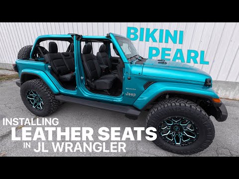 Custom Leather Seats In Bikini Pearl Jeep JL Wrangler - LeatherSeats.com