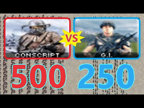 Conscripts vs Gi's - Same Cost - Red Alert 2 MO