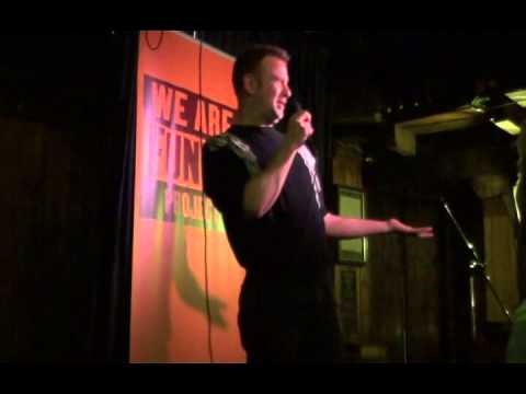 Comedian Jake Howie performing at We Are Funny at Dirty Dick's on 14th October 2014