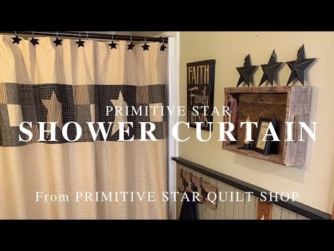 Primitive Star Shower Curtain from Primitive Star Quilt Shop