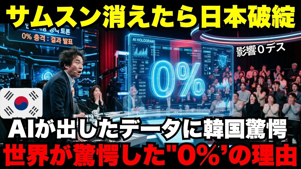 【海外の反応】韓国AIが暴いた日本の真の実力…「影響0%」の衝撃データにスタジオ沈黙した理由