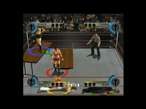 WWE Day of Reckoning 2 (NINTENDO GAMECUBE) Ladies Tornado Tag Tables Match