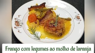 Frango com legumes ao molho de laranja