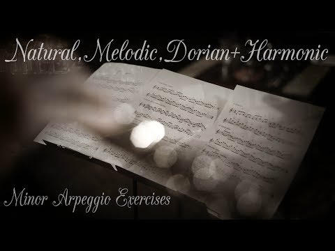 Natural, Melodic, Dorian and Harmonic Minor Arpeggio exercises - all instruments