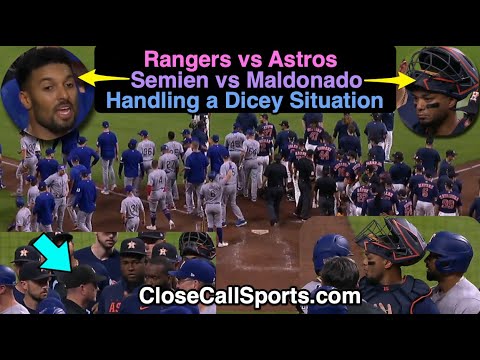 E162-3 - Marcus Semien & Martin Maldonado Instigate a Bench Clearer in Texas, Ejected by Dan Bellino